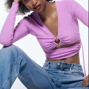 Zara Cut Out Knit Top